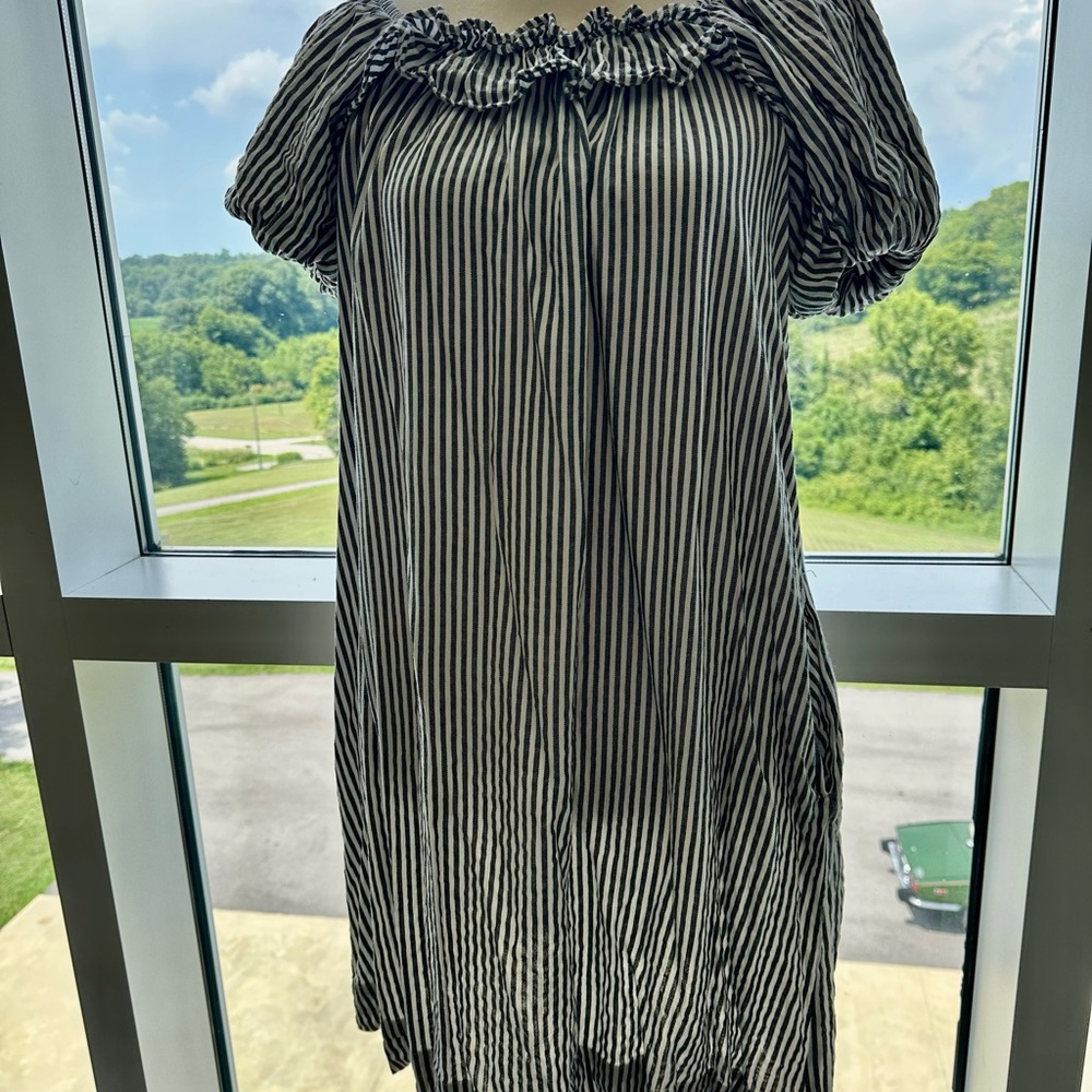 Cato Black and White Striped Mini Dress